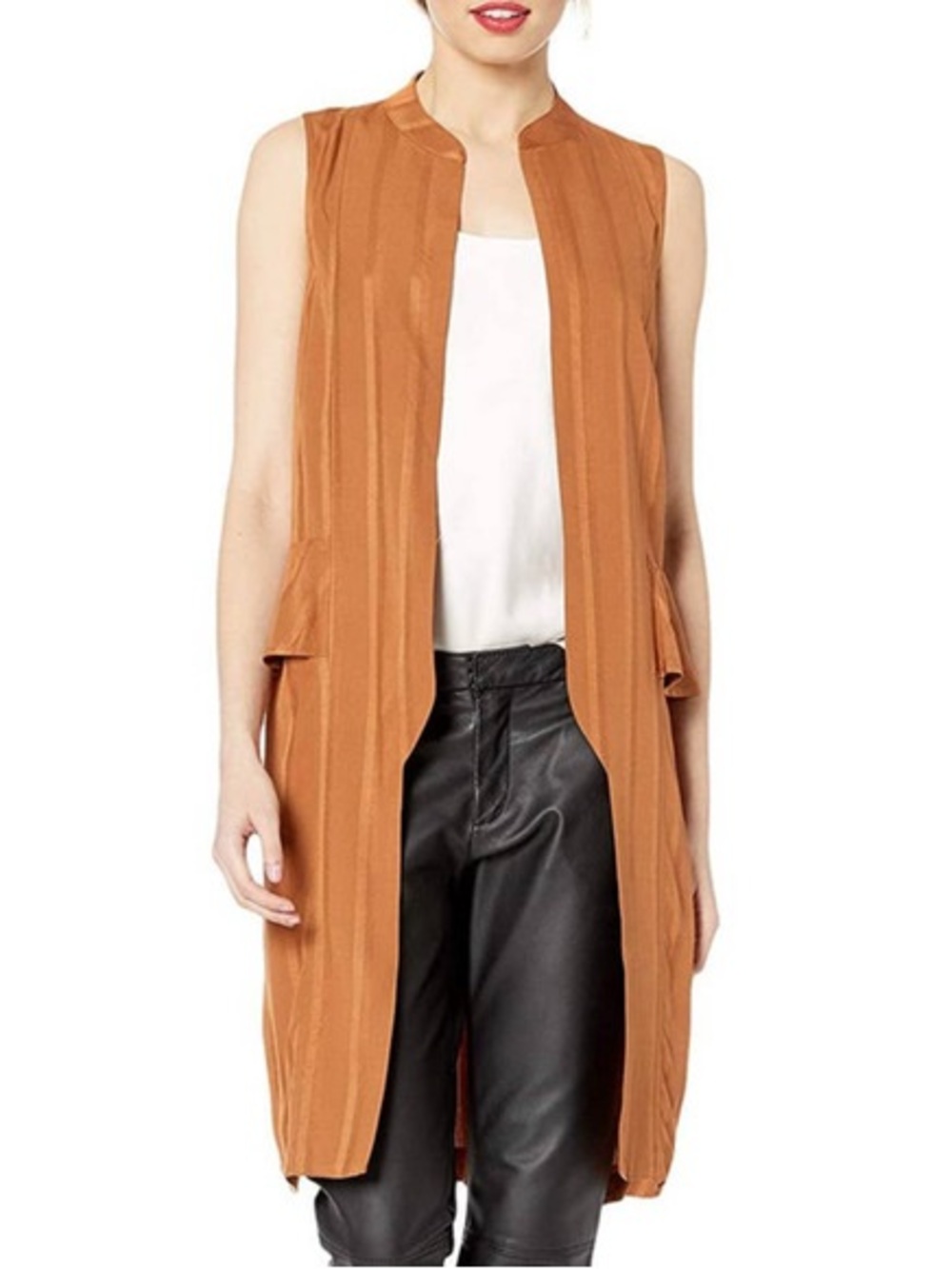 BCBGeneration NWT Sleeveless Long Duster Vest in Camel